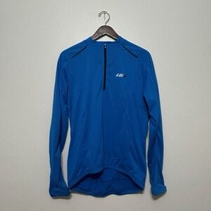 Louis Garneau Blue Long Sleeve Quarter Zip Cycling Shirt Mens Size L